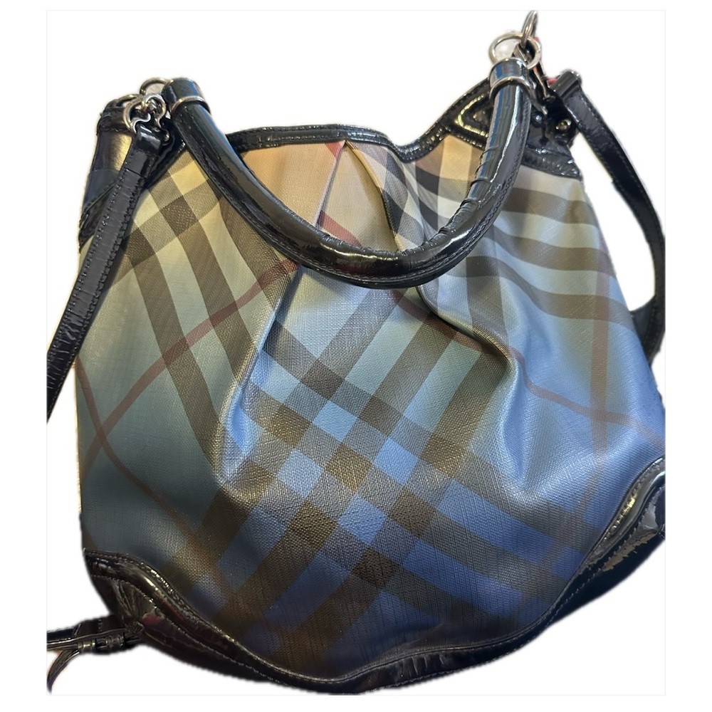 Vintage Burberry Blue Boho Crossbody Bag with long & Short shoulder straps